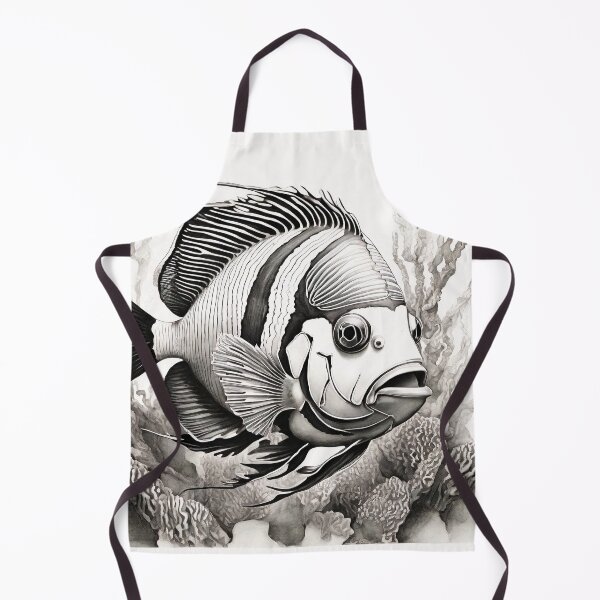 Item preview, Black and White fish Pencil Drawing designed and sold by Pencil-Art.