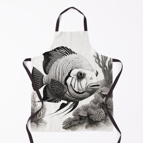 Item preview, Black and White fish Pencil Drawing designed and sold by Pencil-Art.