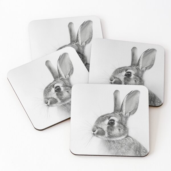 Item preview, Black and white Rabbit pencil drawing designed and sold by Pencil-Art.