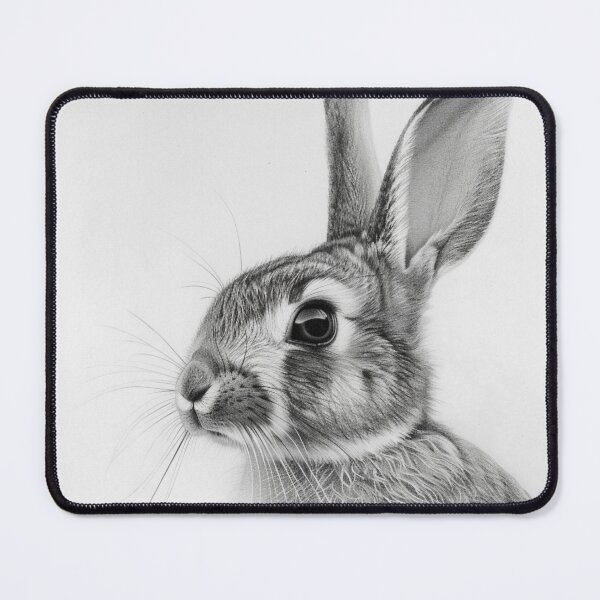 Item preview, Black and white Rabbit pencil drawing designed and sold by Pencil-Art.