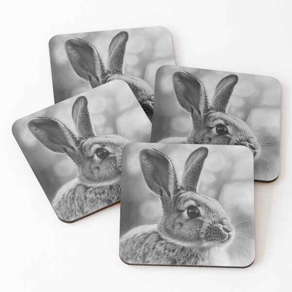 Item preview, Black and white Rabbit pencil drawing designed and sold by Pencil-Art.