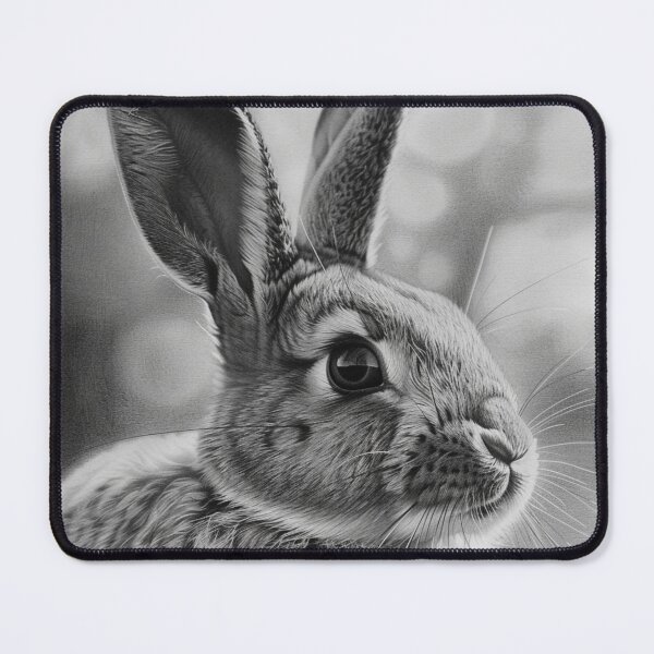 Item preview, Black and white Rabbit pencil drawing designed and sold by Pencil-Art.