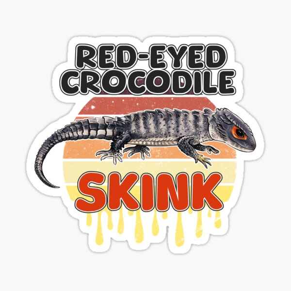 Item preview, Red-Eyed Crocodile Skink Retro design designed and sold by BeataY6Art.