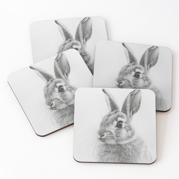 Item preview, Black and white Rabbit pencil drawing designed and sold by Pencil-Art.