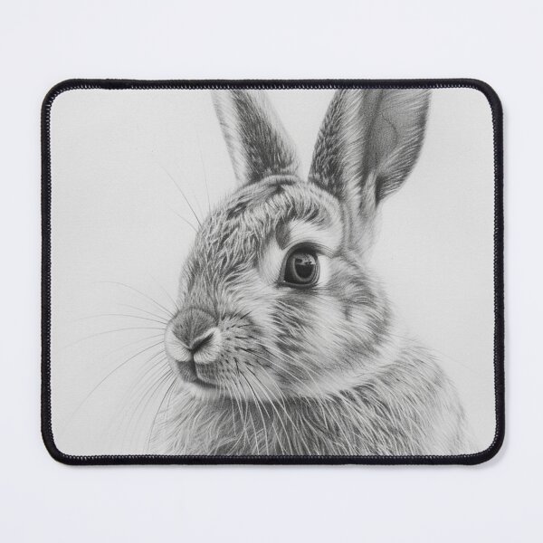 Item preview, Black and white Rabbit pencil drawing designed and sold by Pencil-Art.
