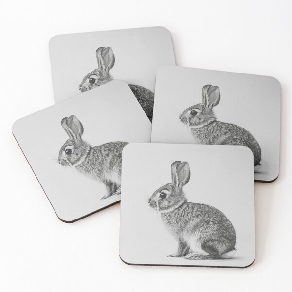 Item preview, Black and white Rabbit pencil drawing designed and sold by Pencil-Art.