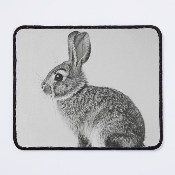 Item preview, Black and white Rabbit pencil drawing designed and sold by Pencil-Art.