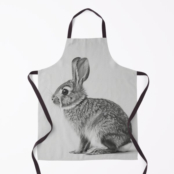 Item preview, Black and white Rabbit pencil drawing designed and sold by Pencil-Art.
