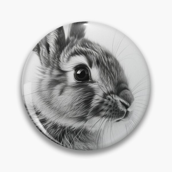 Artikelvorschau, Schwarz-weiße Kaninchen-Bleistiftzeichnung entworfen und verkauft von Pencil-Art.
