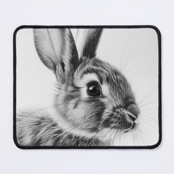 Item preview, Black and white Rabbit pencil drawing designed and sold by Pencil-Art.