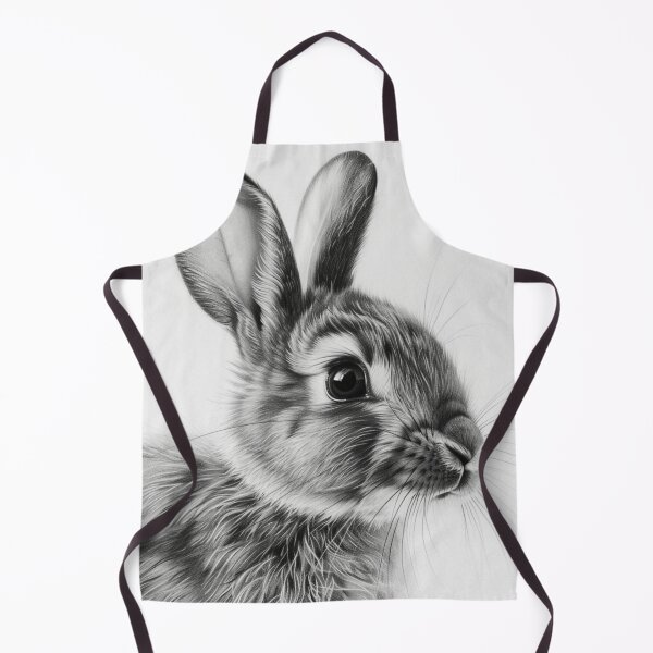 Item preview, Black and white Rabbit pencil drawing designed and sold by Pencil-Art.