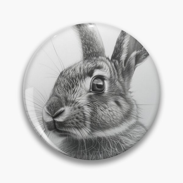 Artikelvorschau, Schwarz-weiße Kaninchen-Bleistiftzeichnung entworfen und verkauft von Pencil-Art.