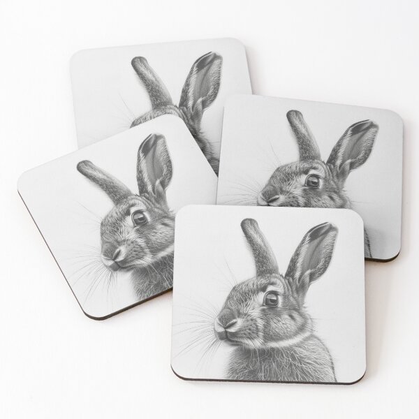 Item preview, Black and white Rabbit pencil drawing designed and sold by Pencil-Art.