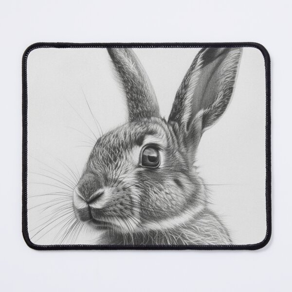 Item preview, Black and white Rabbit pencil drawing designed and sold by Pencil-Art.