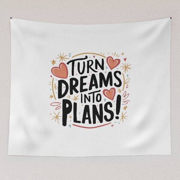 Item preview, Turn Dreams into Plans - motivational quote designed and sold by MaateoDesign.
