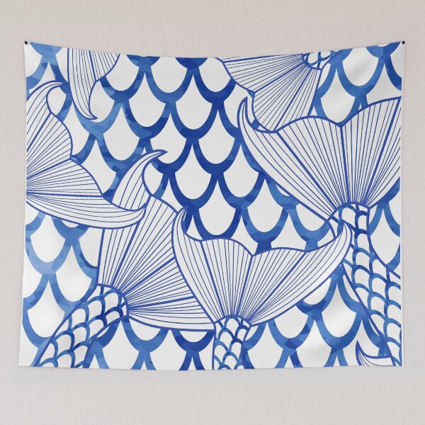 Item preview, Blue Mermaid Tail Pattern designed and sold by Sartoris Art.