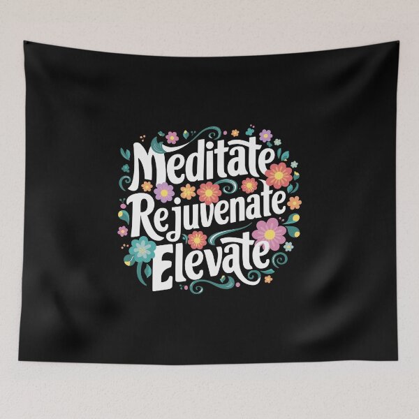 Item preview, Meditate Rejuvenate Elevate - motivational quote designed and sold by MaateoDesign.