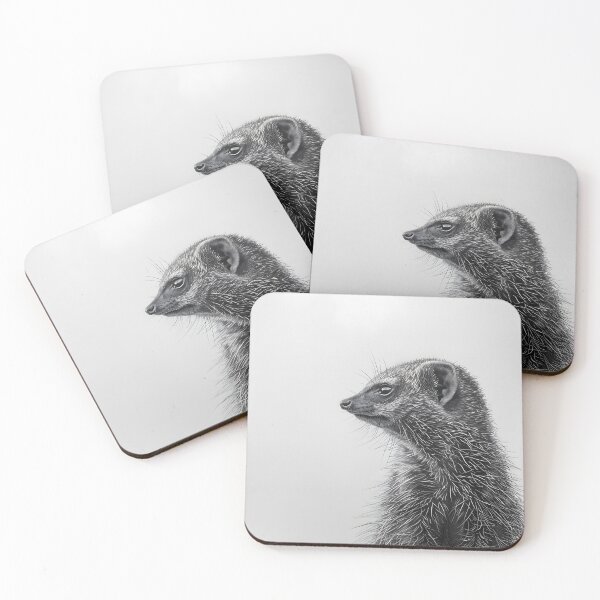 Item preview, Black and white weasel pencil drawing designed and sold by Pencil-Art.