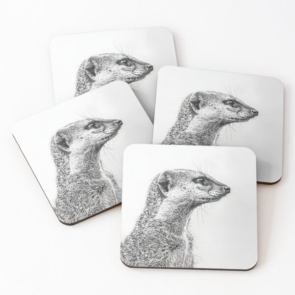 Item preview, Black and white weasel pencil drawing designed and sold by Pencil-Art.