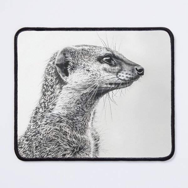 Item preview, Black and white weasel pencil drawing designed and sold by Pencil-Art.