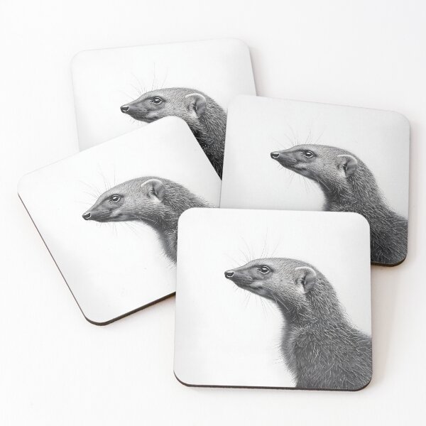 Item preview, Black and white weasel pencil drawing designed and sold by Pencil-Art.