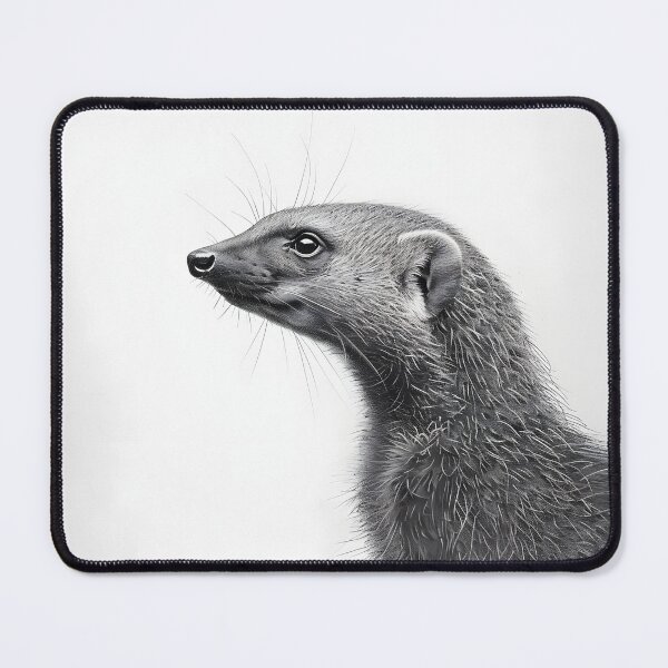 Item preview, Black and white weasel pencil drawing designed and sold by Pencil-Art.