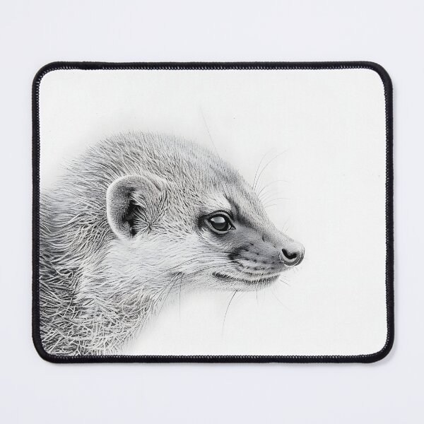 Item preview, Black and white weasel pencil drawing designed and sold by Pencil-Art.