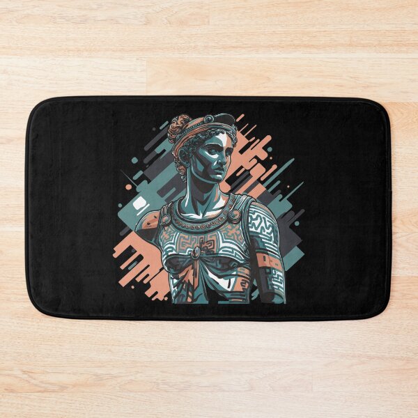 Item preview, Epic Greek Woman sculpture set against a contemporary backdrop designed and sold by DreamVibeShirt.
