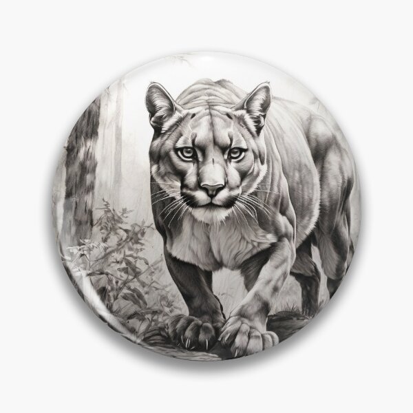 Item preview, Black and white pencil drawing of a Puma designed and sold by Pencil-Art.