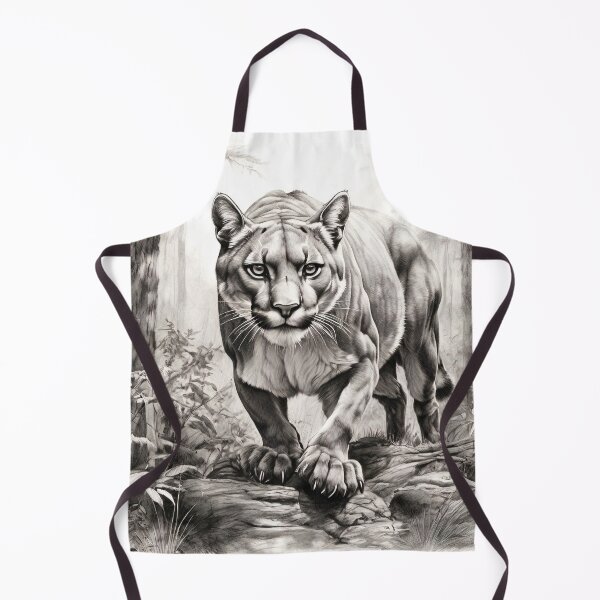 Item preview, Black and white pencil drawing of a Puma designed and sold by Pencil-Art.