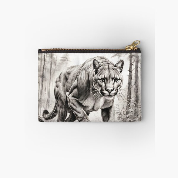 Item preview, Black and white pencil drawing of a Puma designed and sold by Pencil-Art.