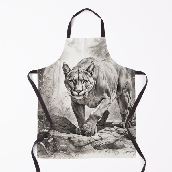 Item preview, Black and white pencil drawing of a Puma designed and sold by Pencil-Art.