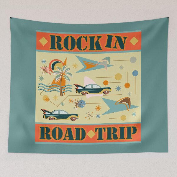 Item preview, Vintage Car Road Trip to the Beach designed and sold by Sharon Schwalbe.