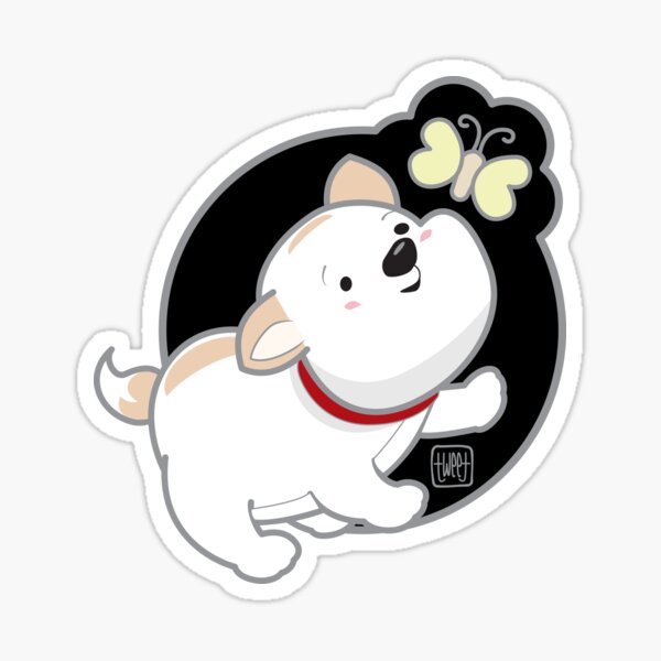 Dog with korean - japanese style design 01 Sticker
