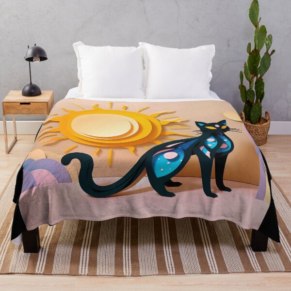 Aperçu de l'œuvre Basking Beauty : un chat profitant de la chaleur du soleil créée et vendue par zoughlal.