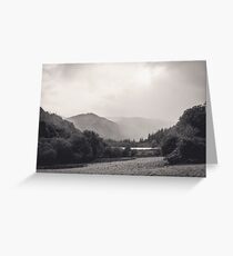 Glendalough Monastic Site II Black and White- Wicklow Mountains Ireland Greeting Card