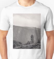 Glendalough Monastic Site IV Black and White- Wicklow Mountains Ireland Unisex T-Shirt