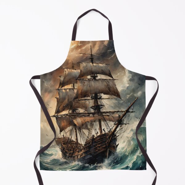 Item preview, 18th Century Frigate in Rough Seas designed and sold by ByteyCreatives.
