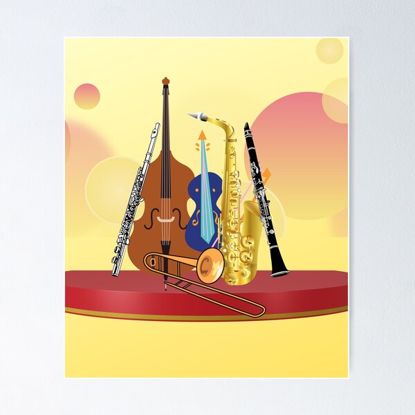 Item preview, Musical Instrument Grouping On Bubbles  designed and sold by BrightrDayMusicArt.