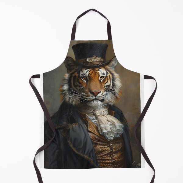 Item preview, Tiger in Victorian attire standing proudly in top hat. designed and sold by Artessie.