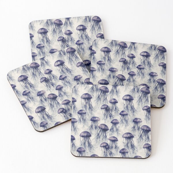 Artikelvorschau, Aquarell Quallenmuster, beruhigendes Design entworfen und verkauft von patterncrow.