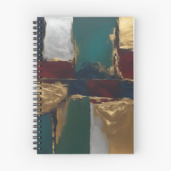 Item preview, oil painting abstract green gold burgundy designed and sold by Gokceshop.