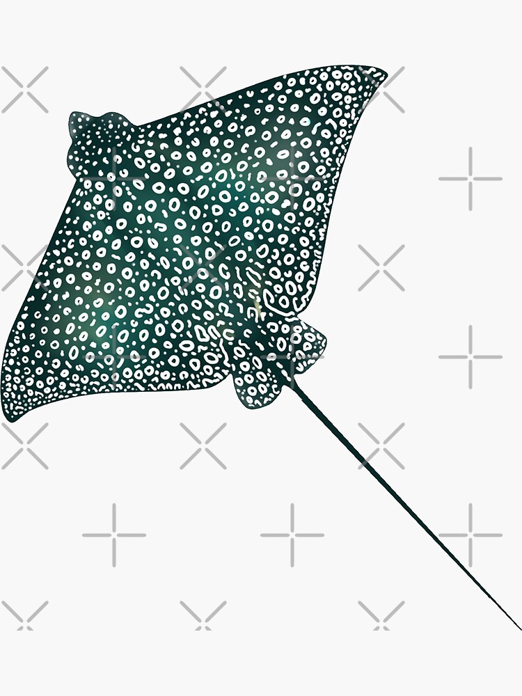Thumbnail 3 of 3, Sticker, Spotted Eagle Ray designed and sold by CielPetit.