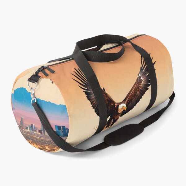 Item preview, Eagle in the desert over a city skyline designed and sold by Rainbow Paws Garden.