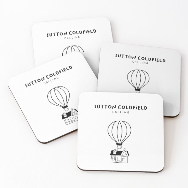 Item preview, Sutton Coldfield Calling - Fun Hot Air Balloon and House Drawing | City in England / UK designed and sold by RM-Journey.