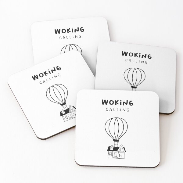 Item preview, Woking Calling - Fun Hot Air Balloon and House Drawing | City in England / UK designed and sold by RM-Journey.