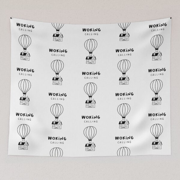 Item preview, Woking Calling - Fun Hot Air Balloon and House Drawing | City in England / UK designed and sold by RM-Journey.