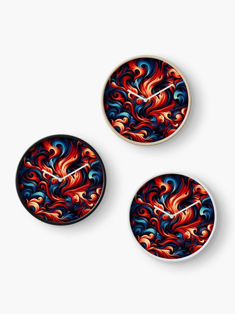 Thumbnail 3 of 4, Clock, Devil Colors Pattern designed and sold by Rui Fernandes.