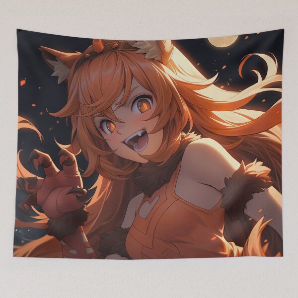 Item preview, Moonlight Fantasy Werewolf Transformation Anime Girl designed and sold by bubblegoth.
