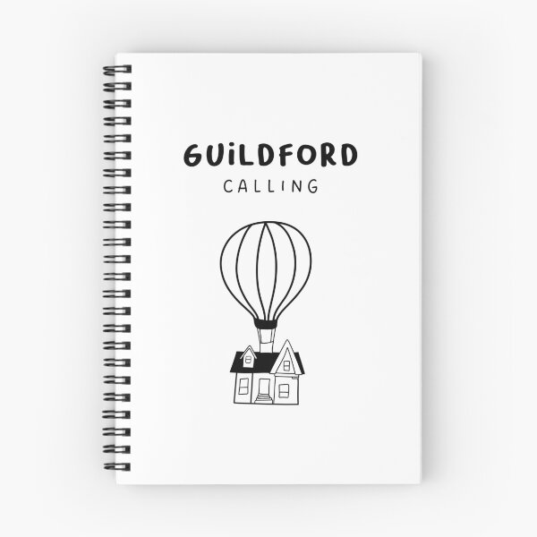 Item preview, Guildford Calling - Fun Hot Air Balloon and House Drawing | City in England / UK designed and sold by RM-Journey.